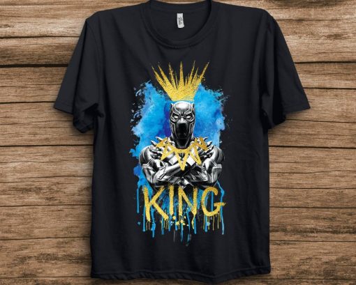 Marvel Black Panther 2 King TChalla Blue and Gold Wakanda Forever Unisex T-Shirt