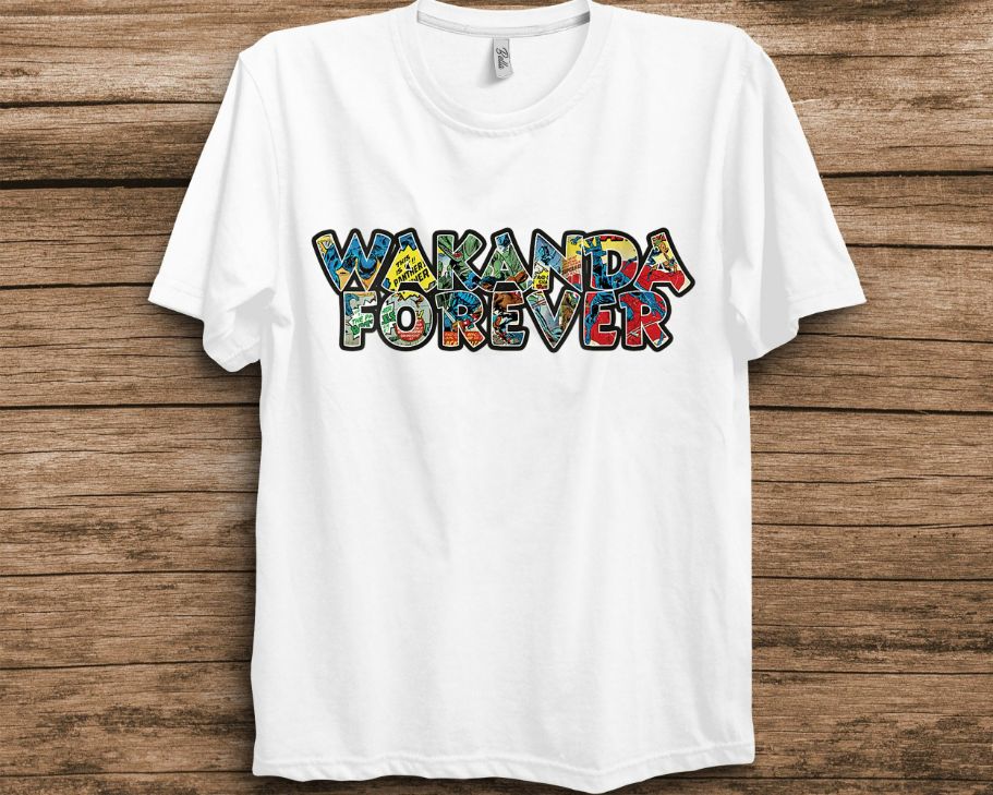 Marvel Black Panther 2 Wakanda Forever Comic Fill Logo Unisex T-Shirt Marvel Black Panther 2 Wakanda Forever Comic Fill Logo Unisex T-Shirt