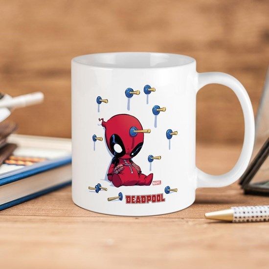 Marvel Comics Deadpool Toy Darts Premium Sublime Ceramic Coffee Mug White Marvel Comics Deadpool Toy Darts Premium Sublime Ceramic Coffee Mug White