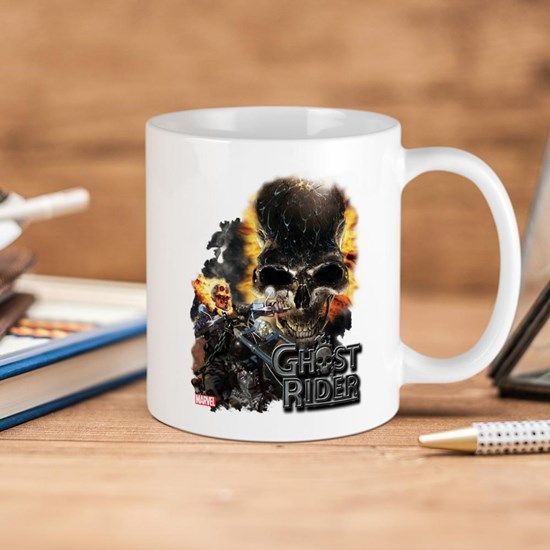 Marvel Ghost Rider Skull Premium Sublime Ceramic Coffee Mug White Marvel Ghost Rider Skull Premium Sublime Ceramic Coffee Mug White