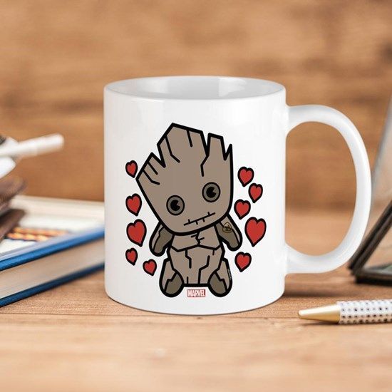 Marvel Groot Hearts Premium Sublime Ceramic Coffee Mug White Marvel Groot Hearts Premium Sublime Ceramic Coffee Mug White