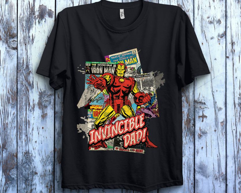 Marvel Iron Man Invincible Dad Fathers Day Graphic T-Shirt Marvel Iron Man Invincible Dad Fathers Day Graphic T-Shirt