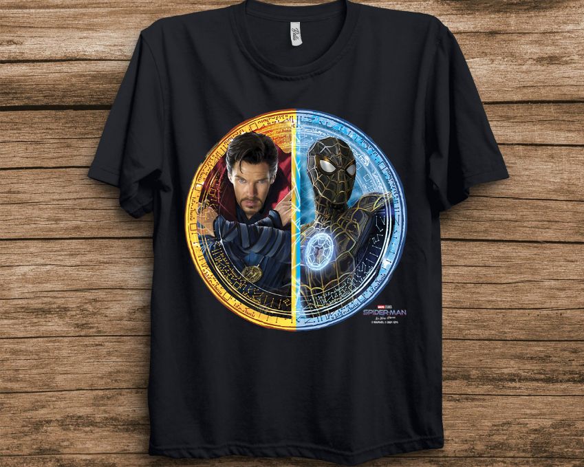 Marvel Spider-Man No Way Home Spidey Strange Split Poster T-Shirt Marvel Spider-Man No Way Home Spidey Strange Split Poster T-Shirt