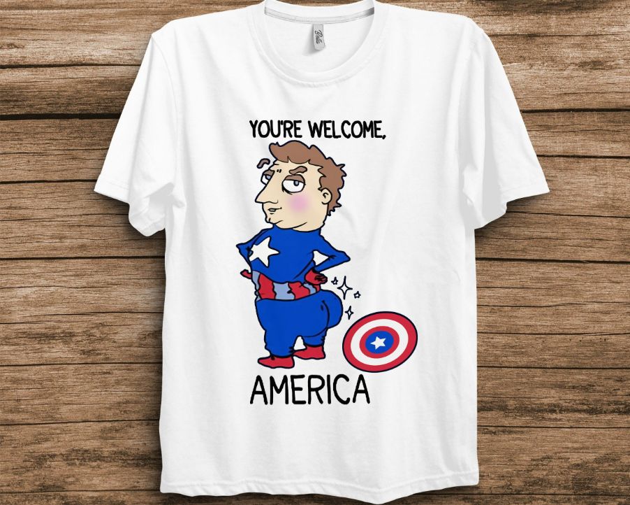 Marvel Youre Welcome America Funny Captain America Ass Unisex T-Shirt Marvel Youre Welcome America Funny Captain America Ass Unisex T-Shirt