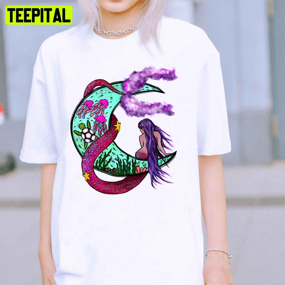 Mermaid On The Moon Unisex T-Shirt Mermaid On The Moon Unisex T-Shirt