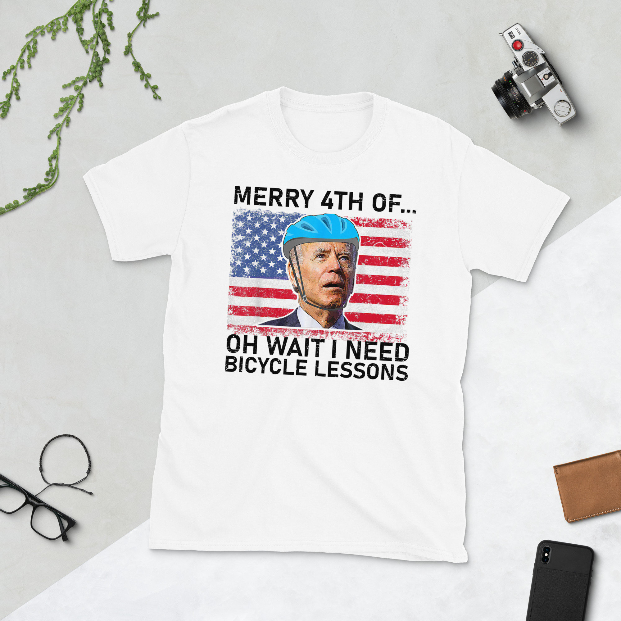 Merry 4th Of July Oh Wait I Need Bicycle Lessons Biden Falling Off Bicycle Unisex T-Shirt Merry 4th Of July Oh Wait I Need Bicycle Lessons Biden Falling Off Bicycle Unisex T-Shirt