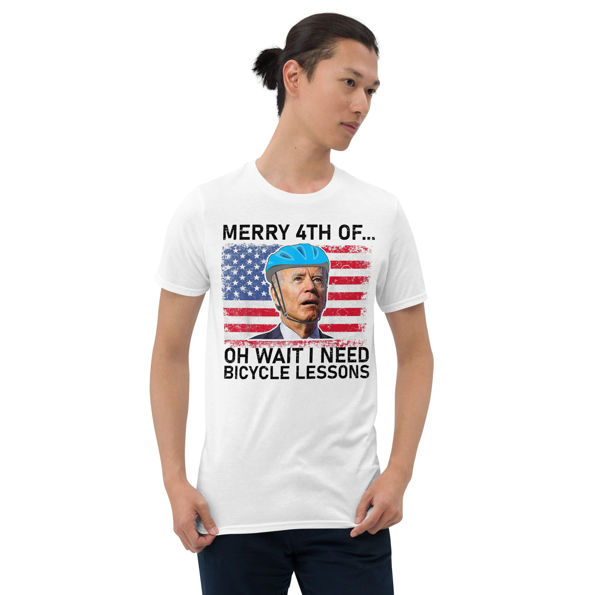 Merry 4th Of July Oh Wait I Need Bicycle Lessons Biden Falling Off Bicycle Unisex T-Shirt Merry 4th Of July Oh Wait I Need Bicycle Lessons Biden Falling Off Bicycle Unisex T-Shirt