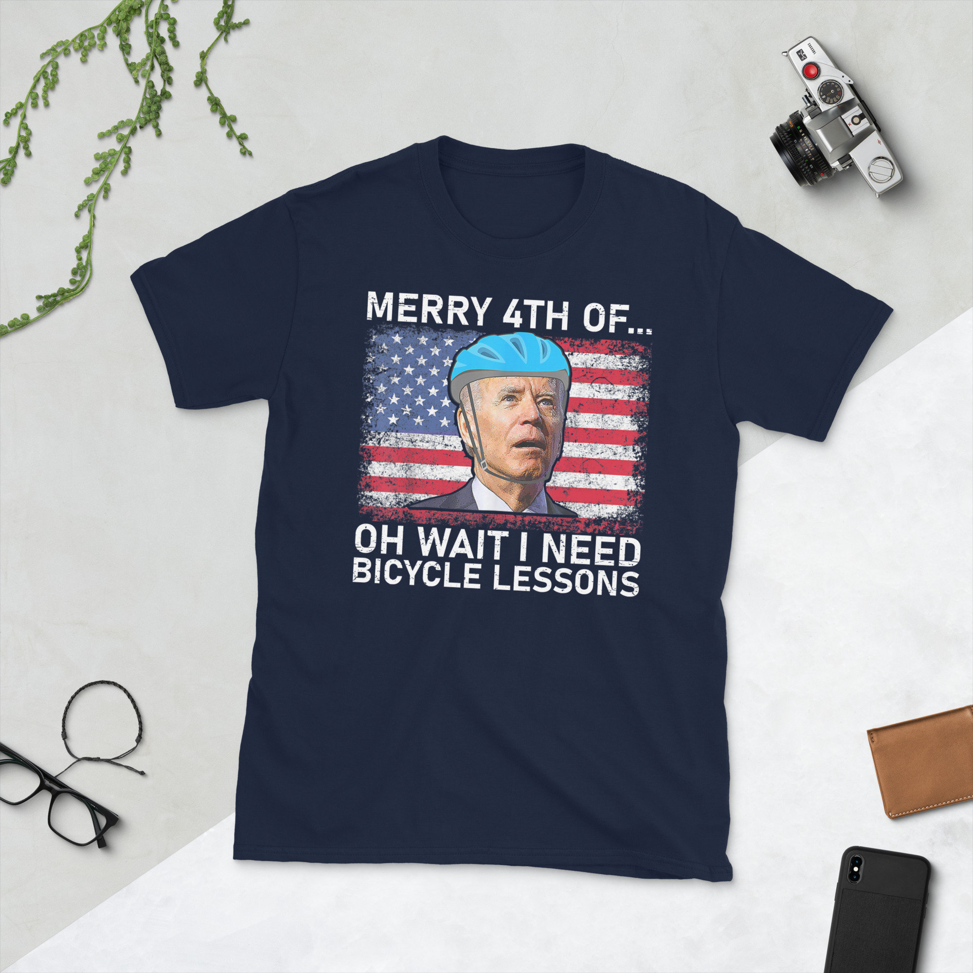 Merry 4th Of July Oh Wait I Need Bicycle Lessons Biden Falling Off Bicycle Unisex T-Shirt Merry 4th Of July Oh Wait I Need Bicycle Lessons Biden Falling Off Bicycle Unisex T-Shirt