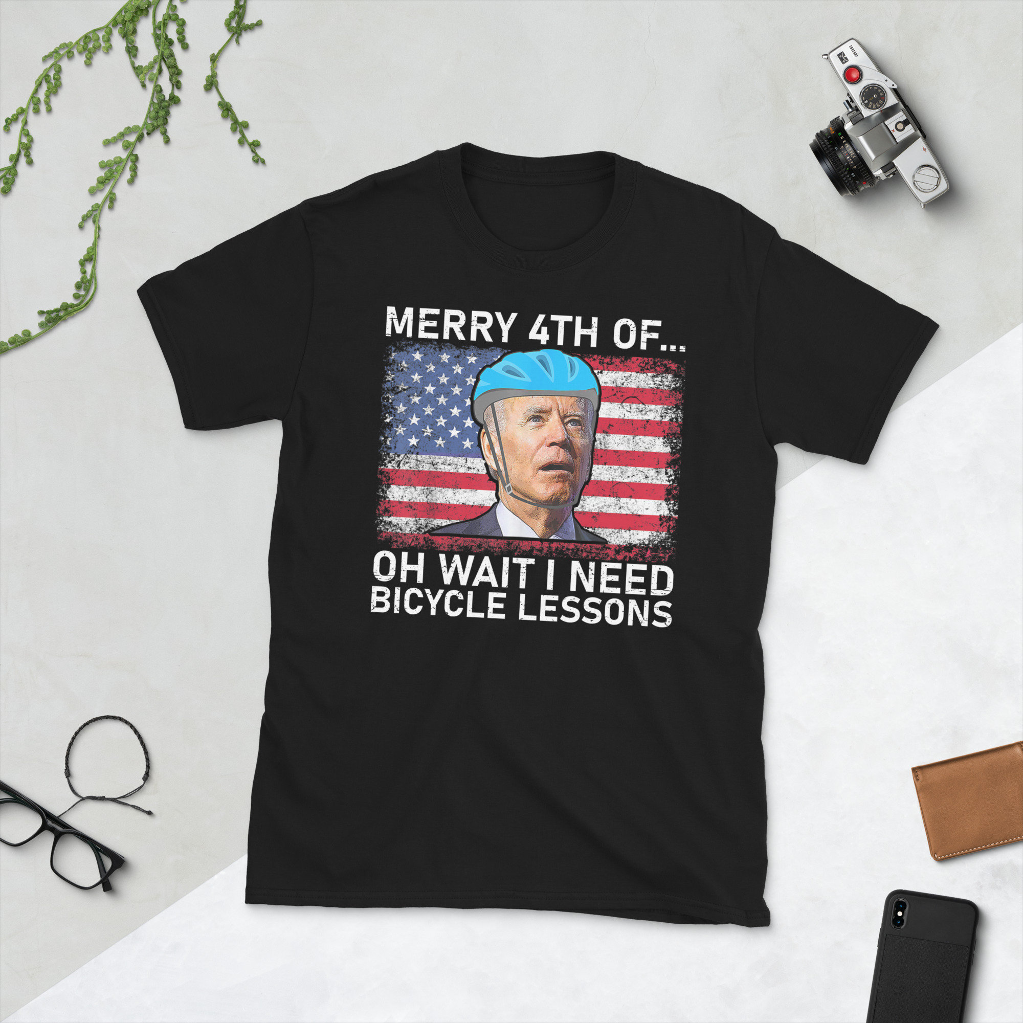 Merry 4th Of July Oh Wait I Need Bicycle Lessons Biden Falling Off Bicycle Unisex T-Shirt Merry 4th Of July Oh Wait I Need Bicycle Lessons Biden Falling Off Bicycle Unisex T-Shirt