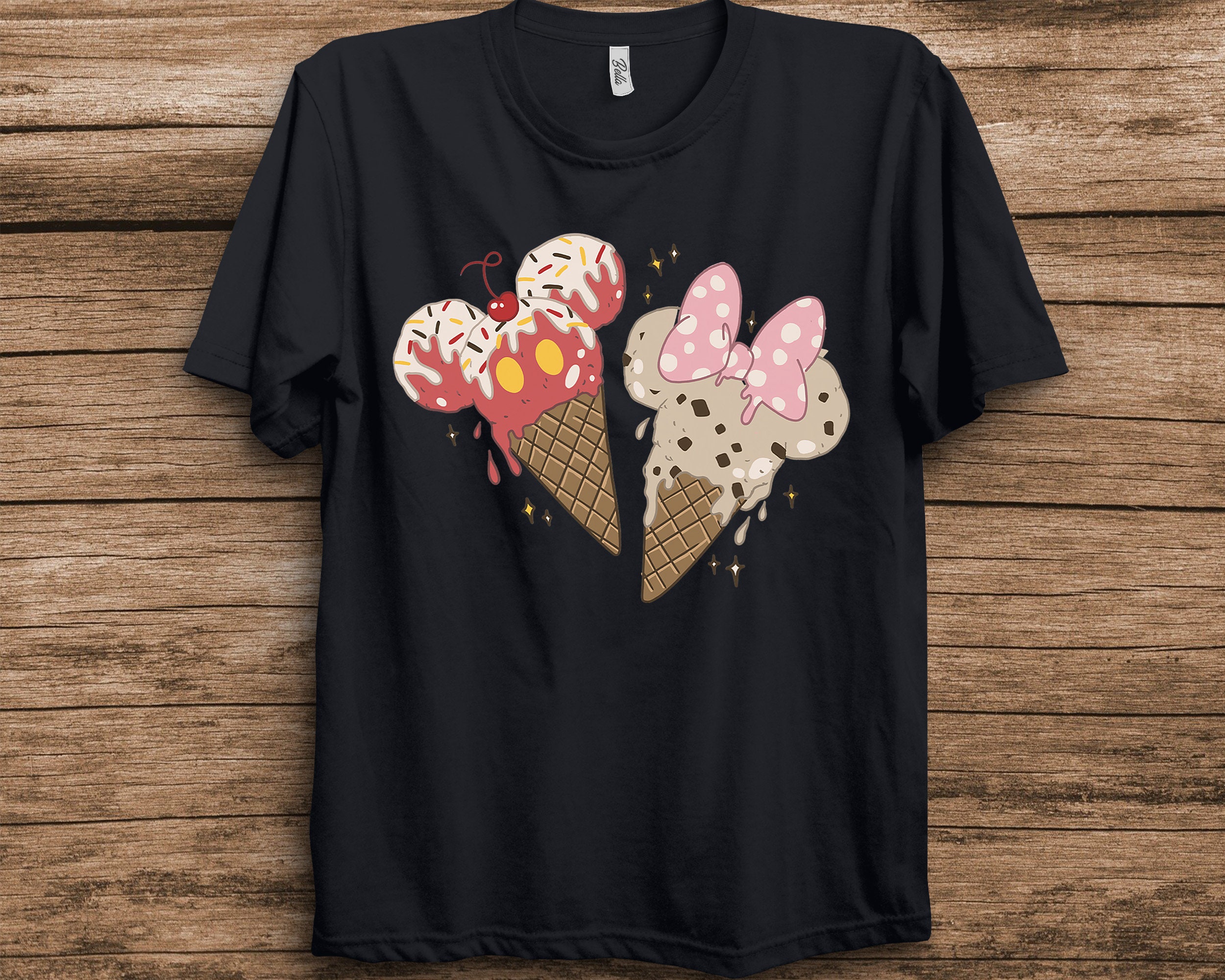 Mickey & Minnie Ice Cream Cones Disney Unisex T-Shirt Mickey & Minnie Ice Cream Cones Disney Unisex T-Shirt