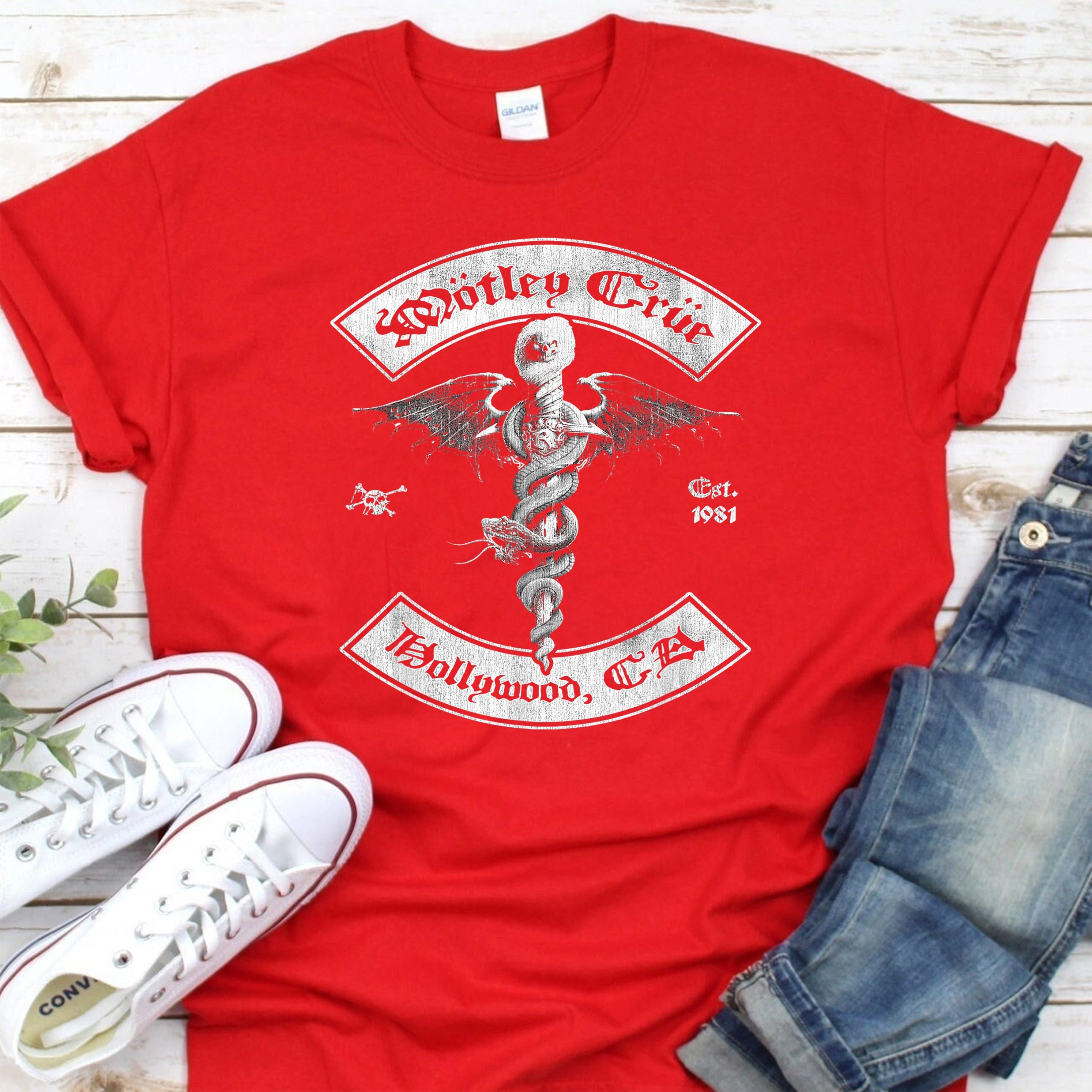 Motley Crue Feelgood Hollywood '81 Unisex T-Shirt Motley Crue Feelgood Hollywood '81 Unisex T-Shirt