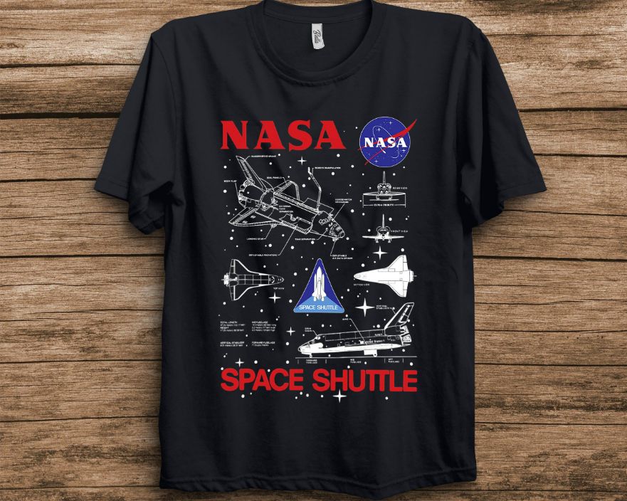 NASA Space Shuttle Schematic Blue Print T-Shirt NASA Space Shuttle Schematic Blue Print T-Shirt