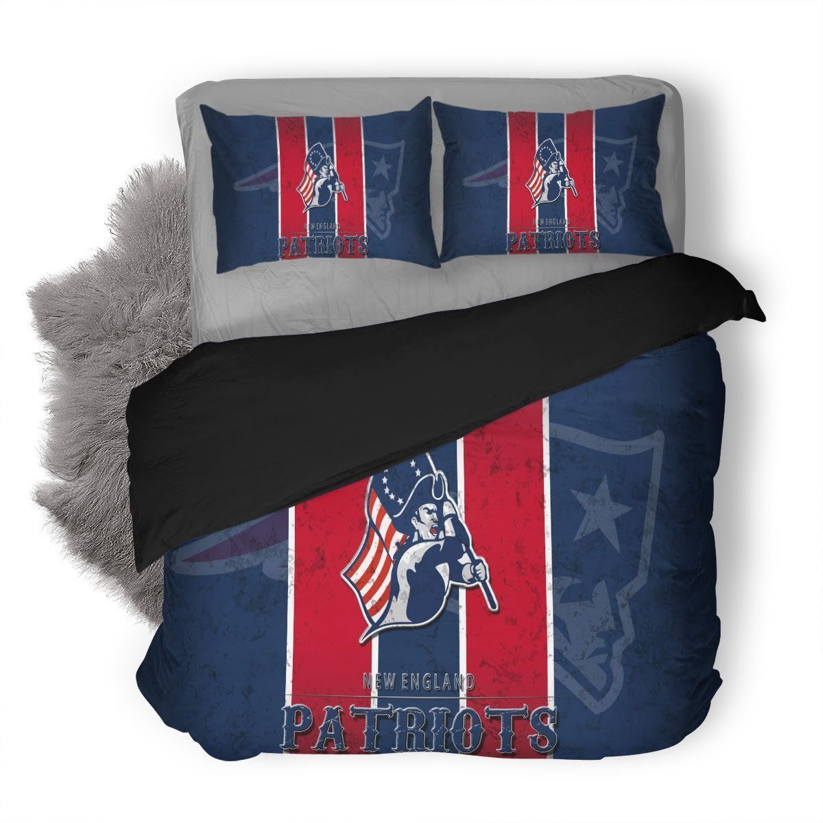 New England Patriots Logo 3d Printed Bedding Set New England Patriots Logo 3d Printed Bedding Set