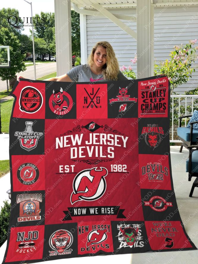 New Jersey Devils Quilt Blanket 01 New Jersey Devils Quilt Blanket 01