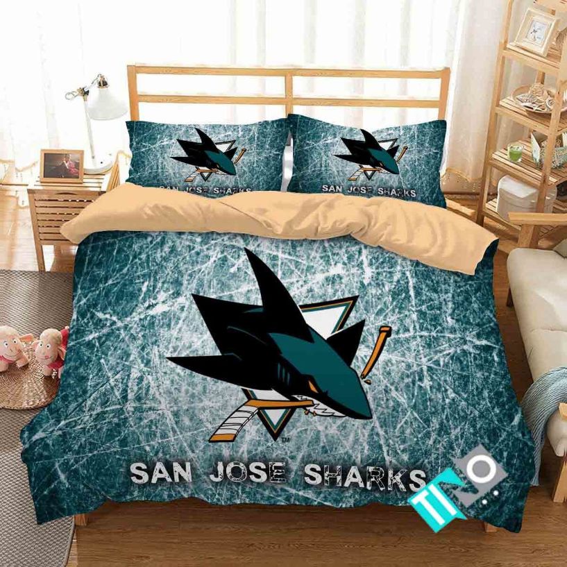 Nhl San Jose Sharks 2 Logo 3d Bedding Sets N Nhl San Jose Sharks 2 Logo 3d Bedding Sets N