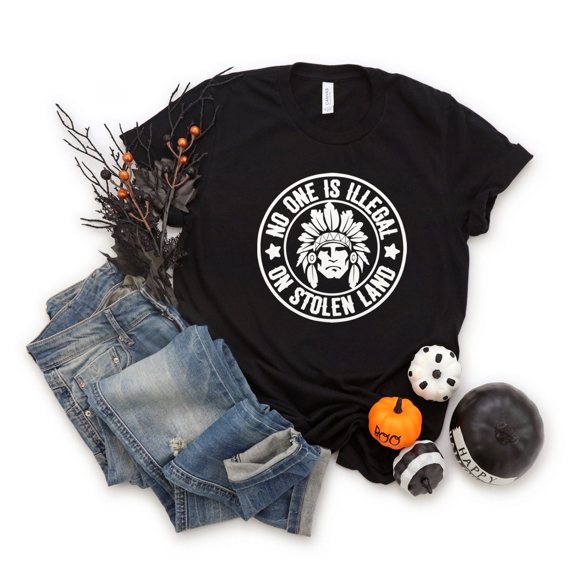 No One Is Illegal On Stolen Land Native American Unisex T-Shirt No One Is Illegal On Stolen Land Native American Unisex T-Shirt