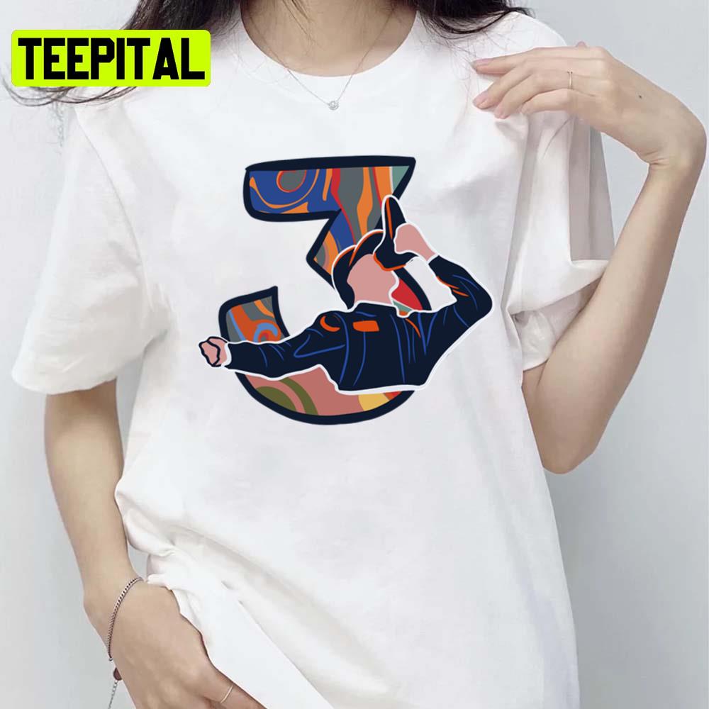 Number 3 Design Daniel Ricciardo Car Racing Unisex T-Shirt Number 3 Design Daniel Ricciardo Car Racing Unisex T-Shirt