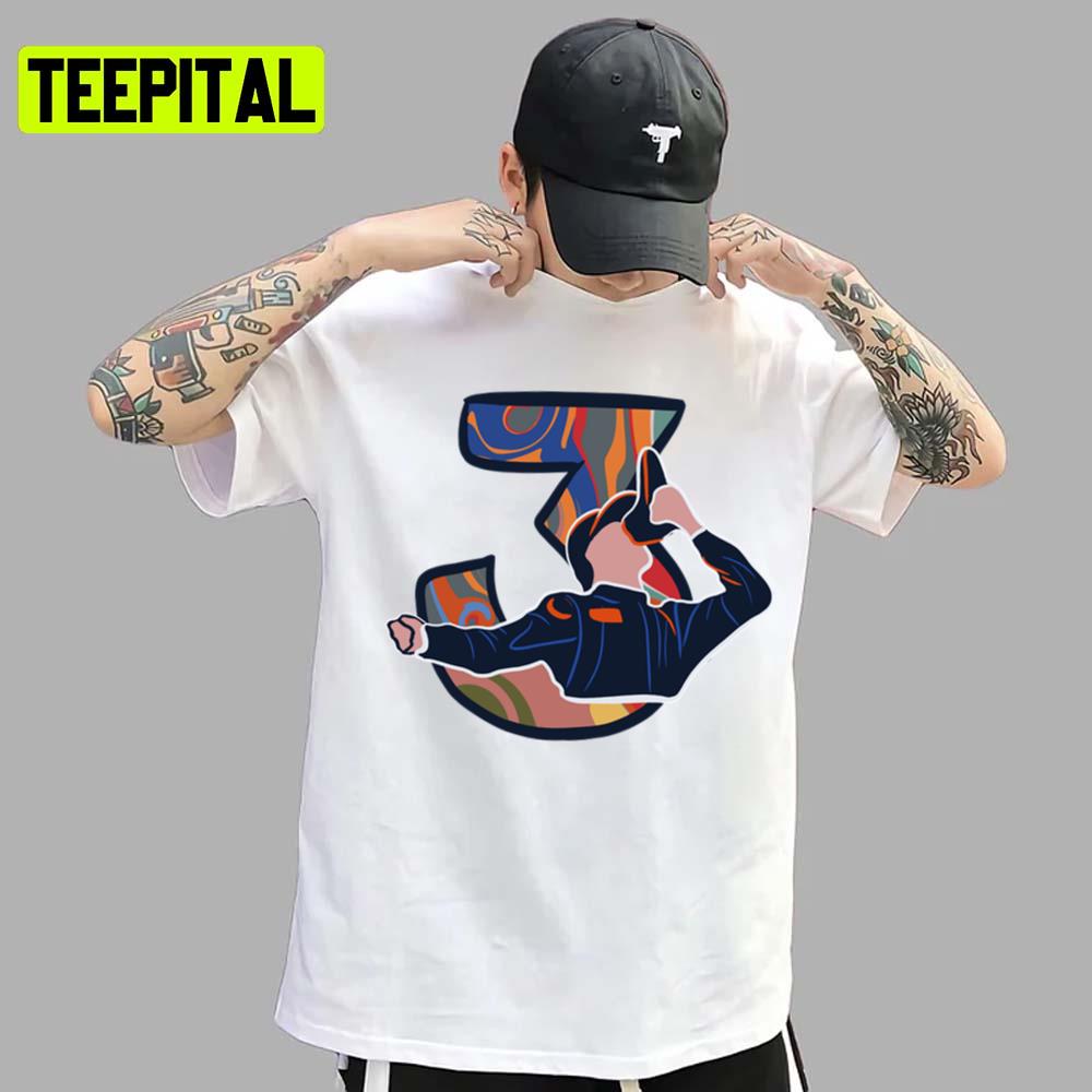 Number 3 Design Daniel Ricciardo Car Racing Unisex T-Shirt Number 3 Design Daniel Ricciardo Car Racing Unisex T-Shirt