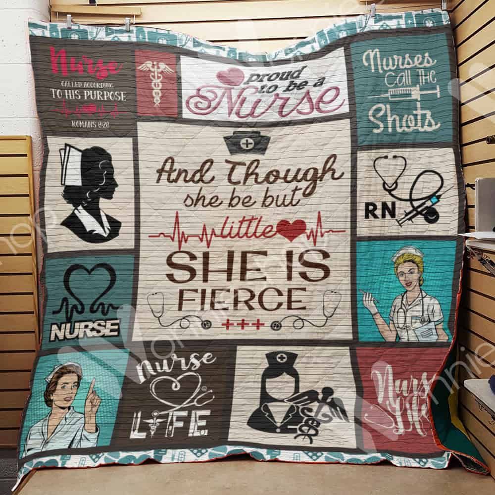 Nurse And Though She Be But Little Quilt Blanket Great Customized Gifts For Perfect Gifts For Nurse Nurse And Though She Be But Little Quilt Blanket Great Customized Gifts For Perfect Gifts For Nurse