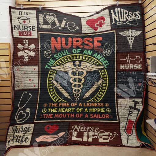 Nurse Life The Heart Of A Hippie The Mouth Of A Sailor Quilt Blanket Great Customized Gifts For Perfect Gift For Nurse Nurse Life The Heart Of A Hippie The Mouth Of A Sailor Quilt Blanket Great Customized Gifts For Perfect Gift For Nurse