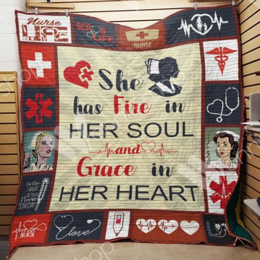 Nurse She Has Fire In Her Soul Quilt Blanket Great Customized Gifts For Perfect Gifts For Nurse Nurse She Has Fire In Her Soul Quilt Blanket Great Customized Gifts For Perfect Gifts For Nurse