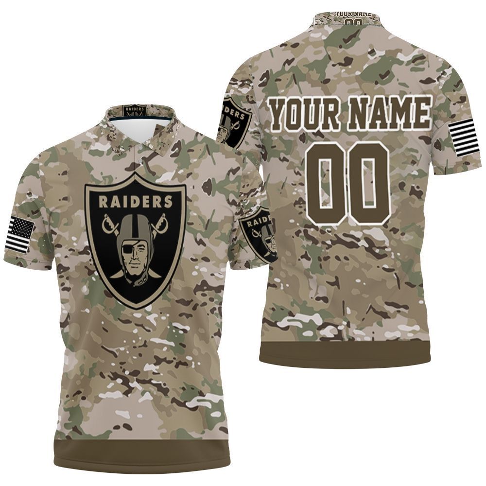Oakland Raiders Camouflage Veteran Personalized Polo Shirt All Over Print Shirt 3d T-shirt Oakland Raiders Camouflage Veteran Personalized Polo Shirt All Over Print Shirt 3d T-shirt