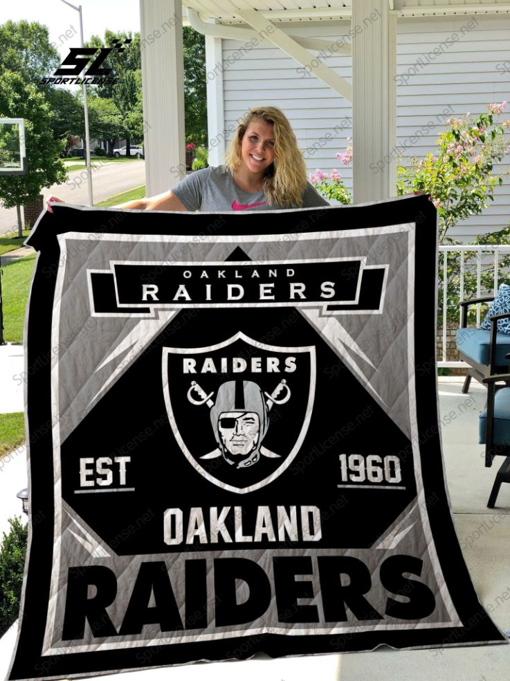 Oakland Raiders Quilt Blanket 03 Oakland Raiders Quilt Blanket 03
