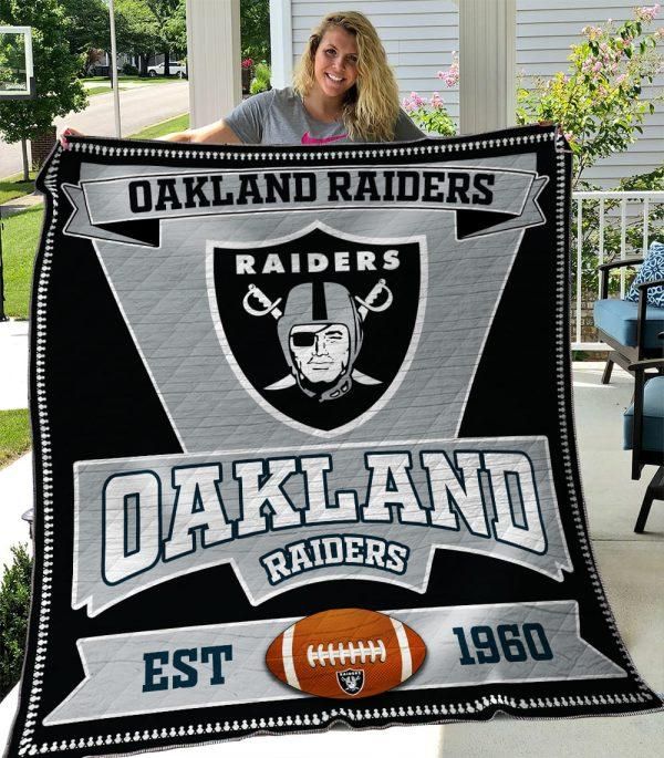 Oakland Raiders Quilt Blanket 04 Oakland Raiders Quilt Blanket 04