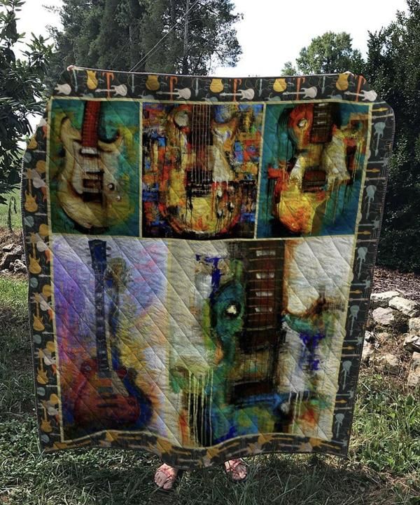 Old Guitar Quilt Blanket Great Customized Gifts For Perfect Gifts For Guitar Lover Old Guitar Quilt Blanket Great Customized Gifts For Perfect Gifts For Guitar Lover