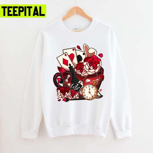 Painted Roses Teacup Alices Adventures In Wonderland Unisex T-Shirt
