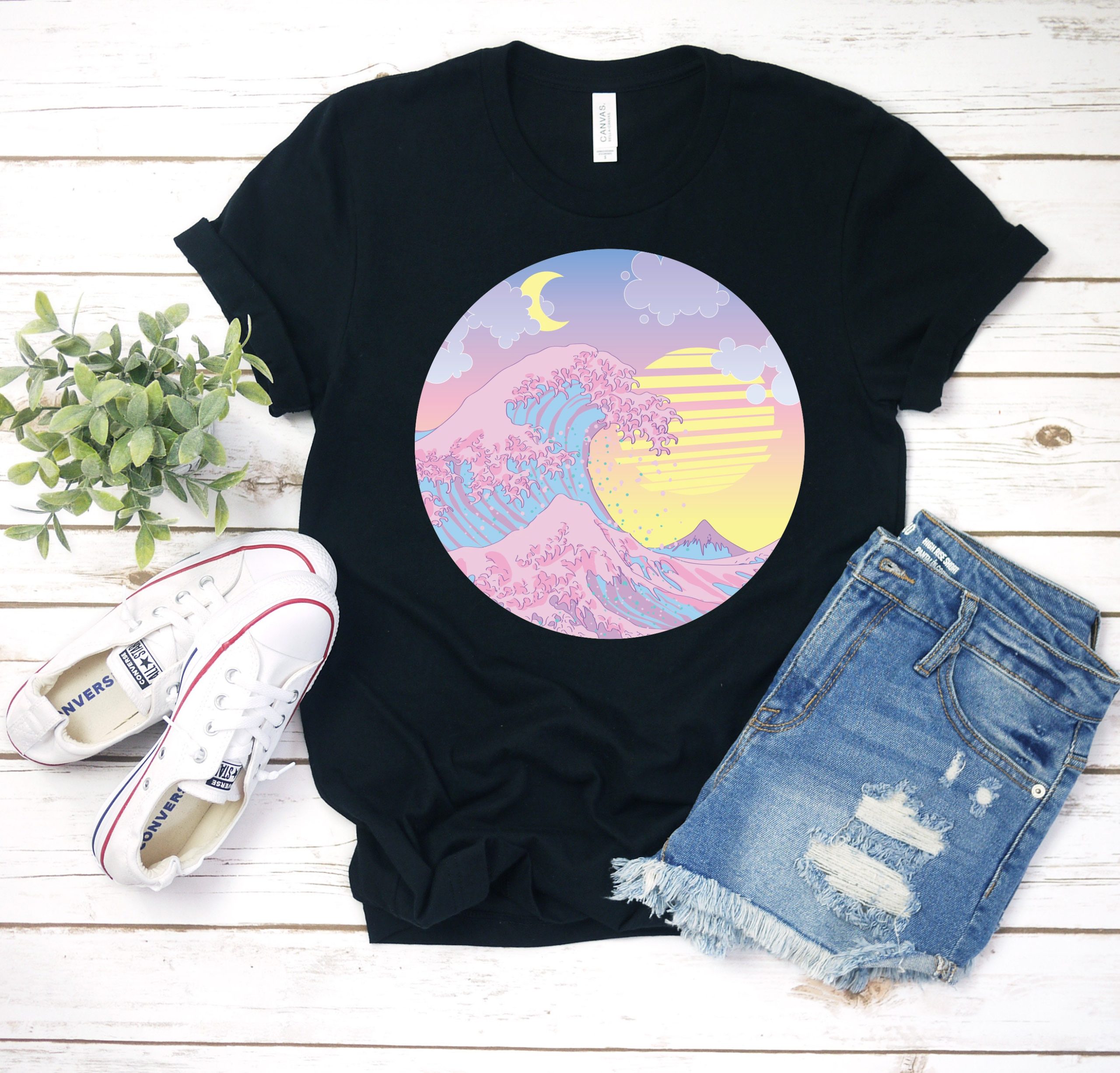 Pastel Goth Japanese Wave Art Unisex T-Shirt Pastel Goth Japanese Wave Art Unisex T-Shirt