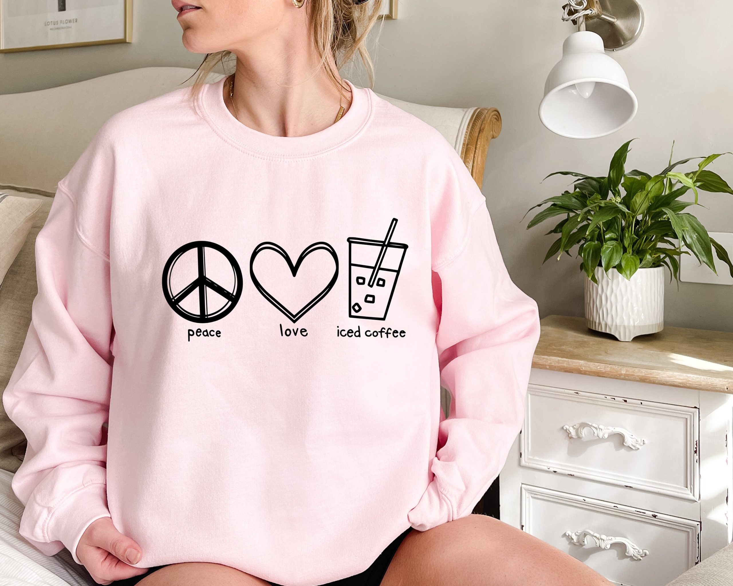 Peace Love Iced Coffee Unisex Sweatshirt Peace Love Iced Coffee Unisex Sweatshirt