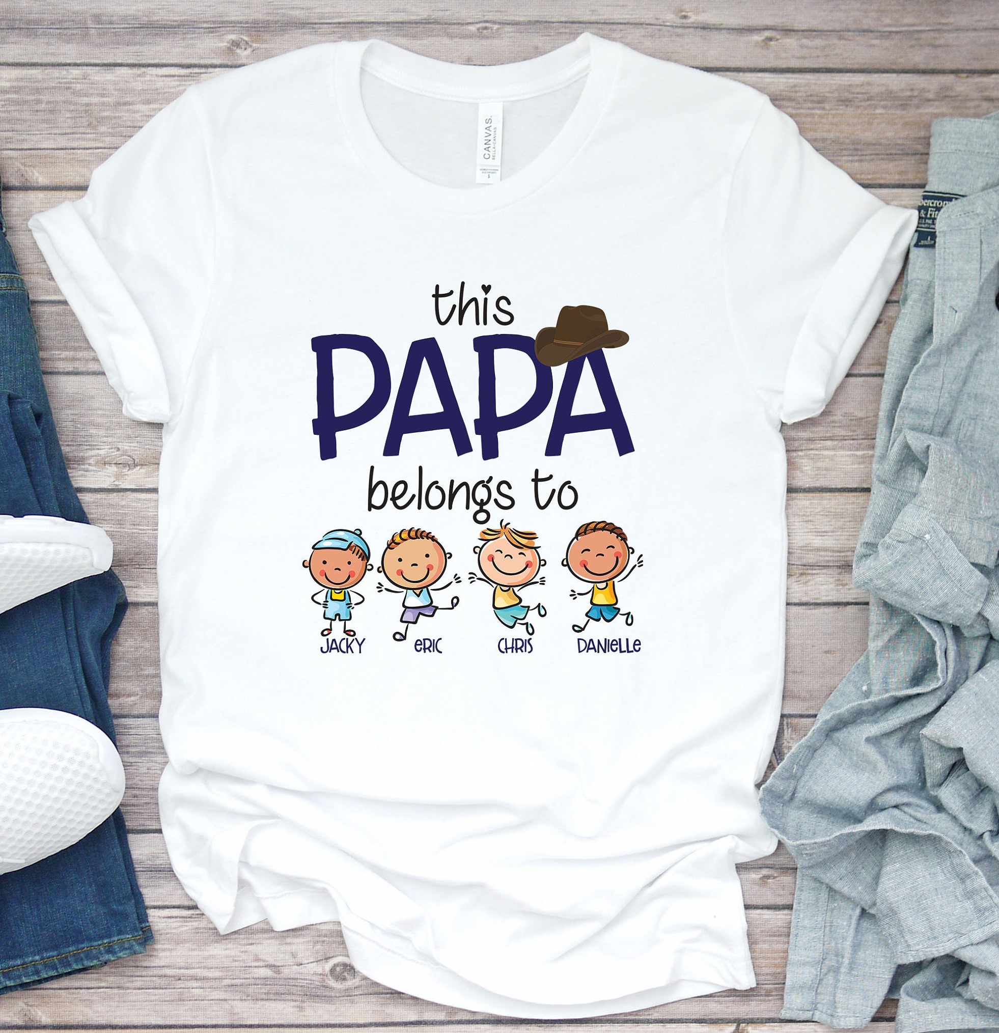 Personalized For Papa Father's Day 2022 Grandpa Customized Kids Names Unisex T-Shirt Personalized For Papa Father's Day 2022 Grandpa Customized Kids Names Unisex T-Shirt