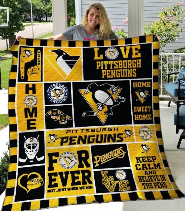 Pittsburgh Penguins Quilt Blanket 04 Pittsburgh Penguins Quilt Blanket 04