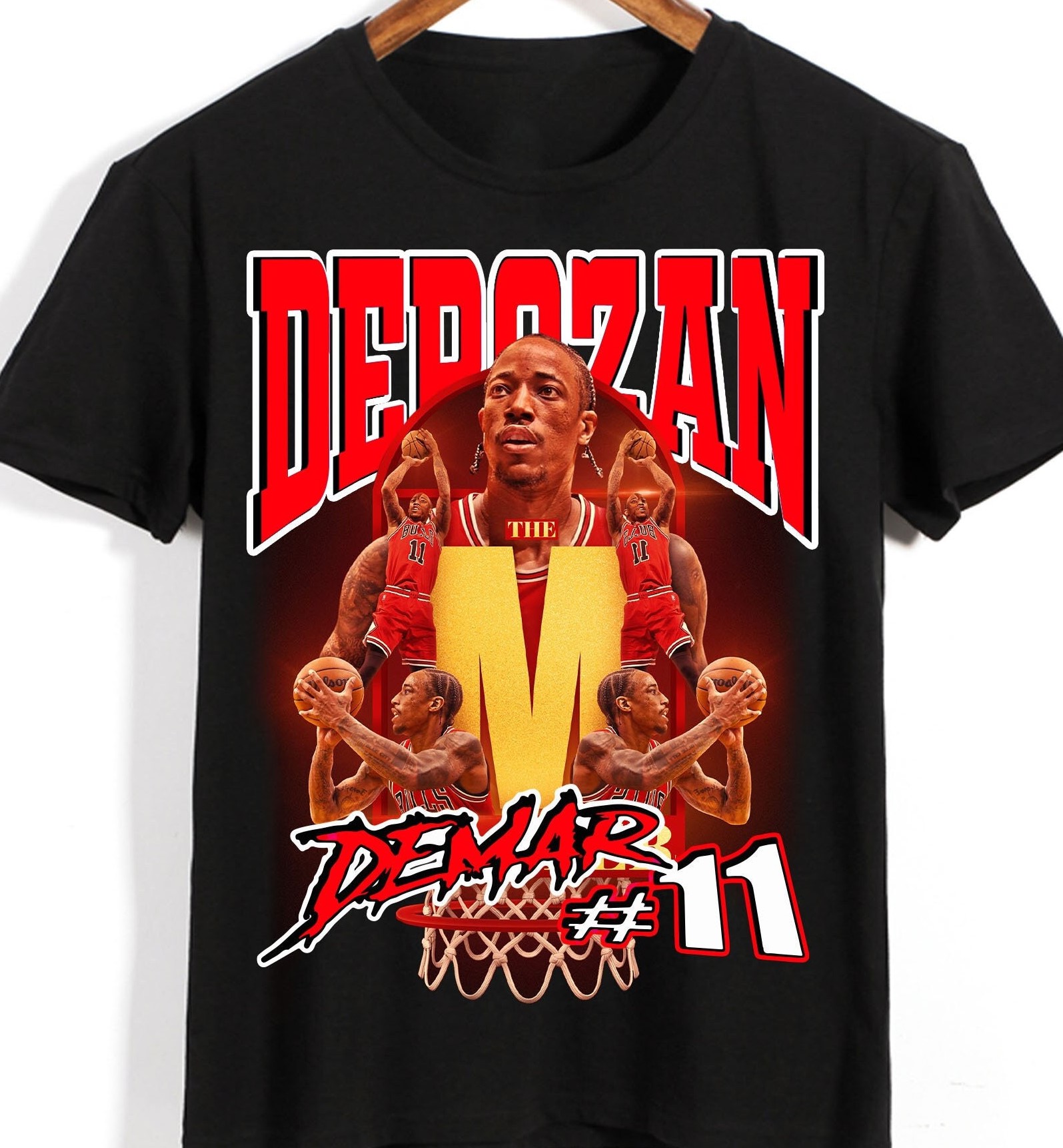 Red Chicago Bulls Portrait Of Demar Derozan Design Unisex T-Shirt Red Chicago Bulls Portrait Of Demar Derozan Design Unisex T-Shirt