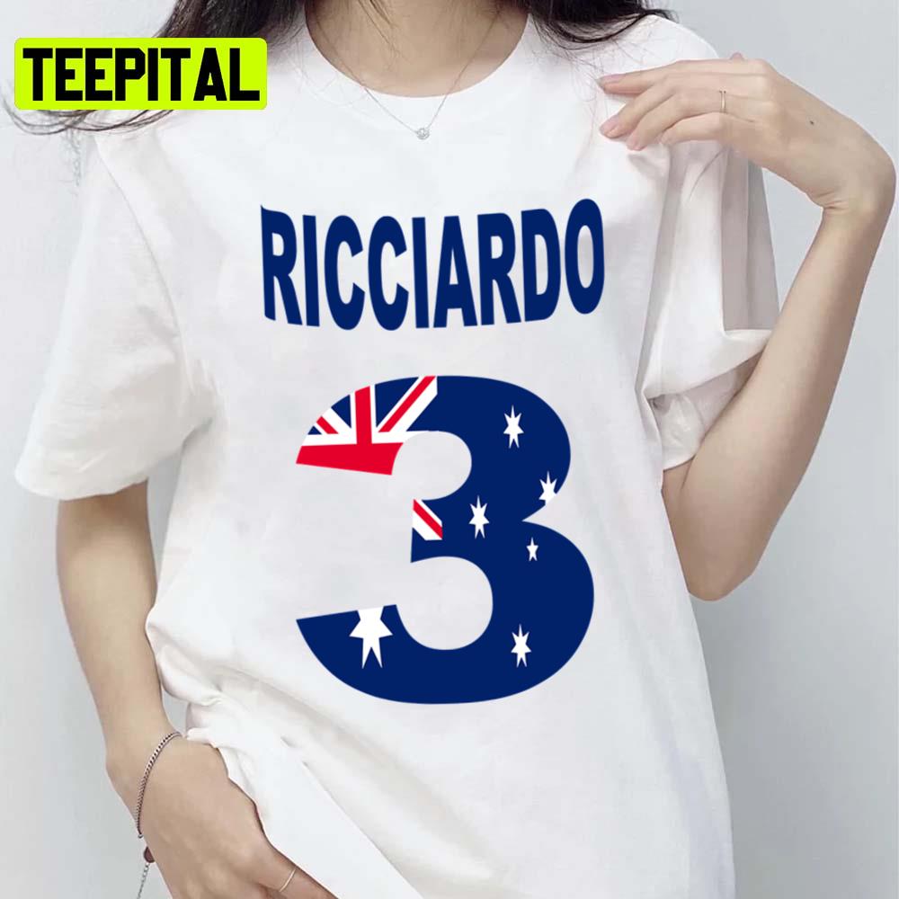 Retro Design Number 3 Daniel Ricciardo Car Racing Unisex T-Shirt Retro Design Number 3 Daniel Ricciardo Car Racing Unisex T-Shirt