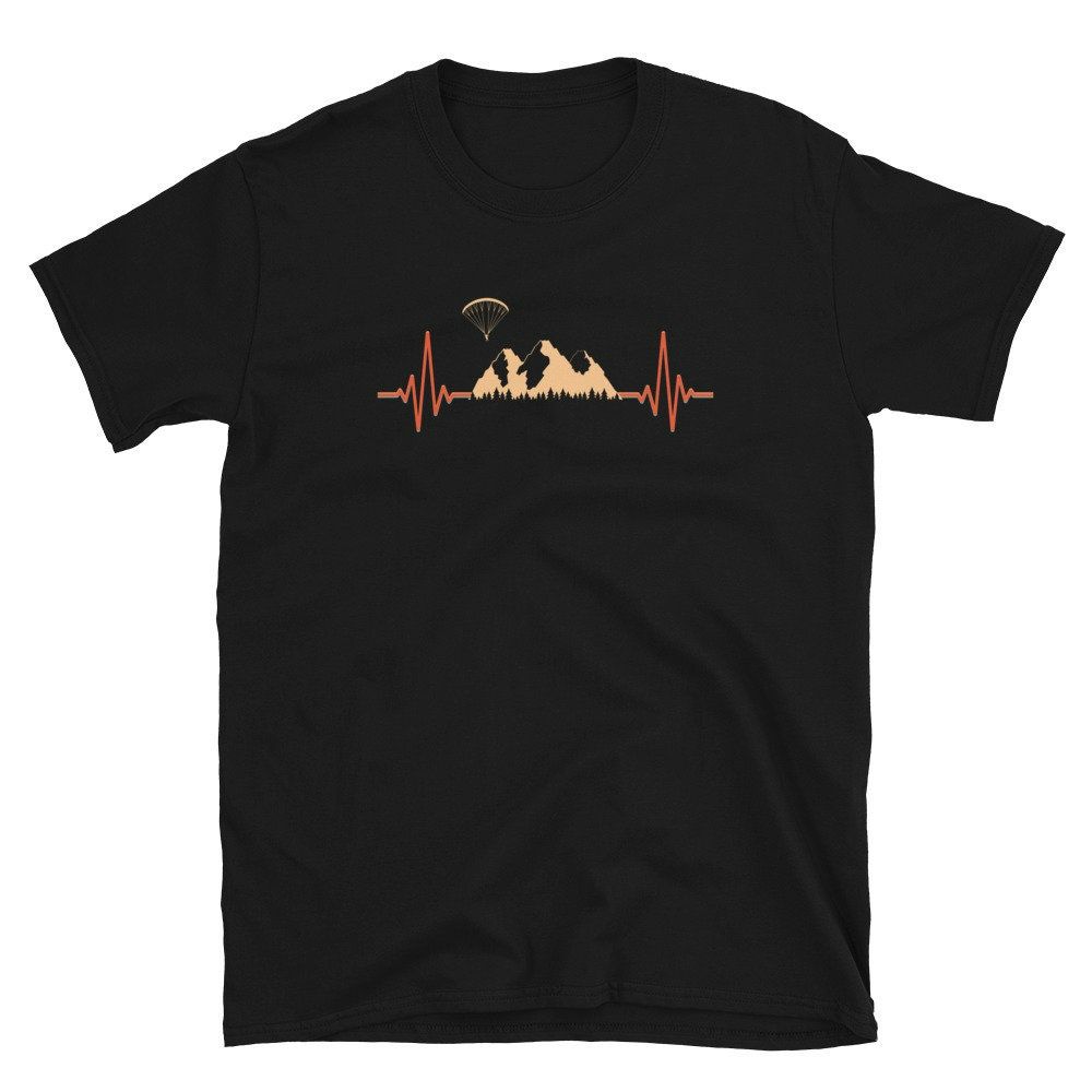 Retro Heartbeat Mountains Paraglider Unisex T-Shirt Retro Heartbeat Mountains Paraglider Unisex T-Shirt