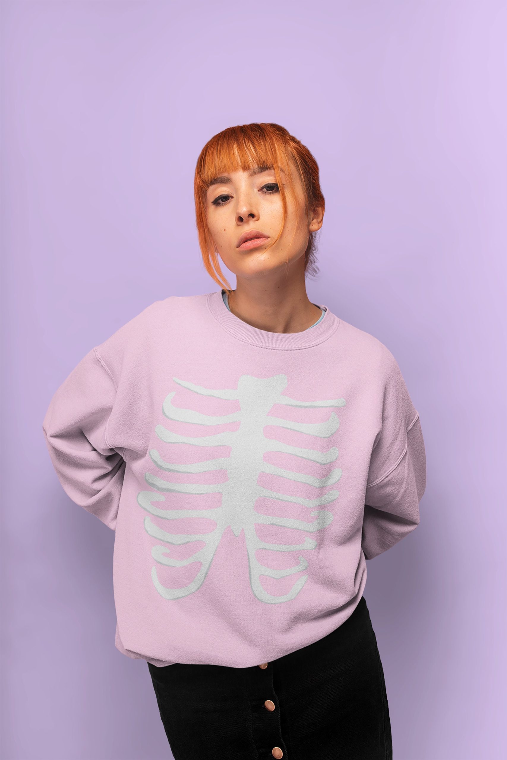 Rib Cage Creepy Cute Lovers Unisex Sweatshirt Rib Cage Creepy Cute Lovers Unisex Sweatshirt