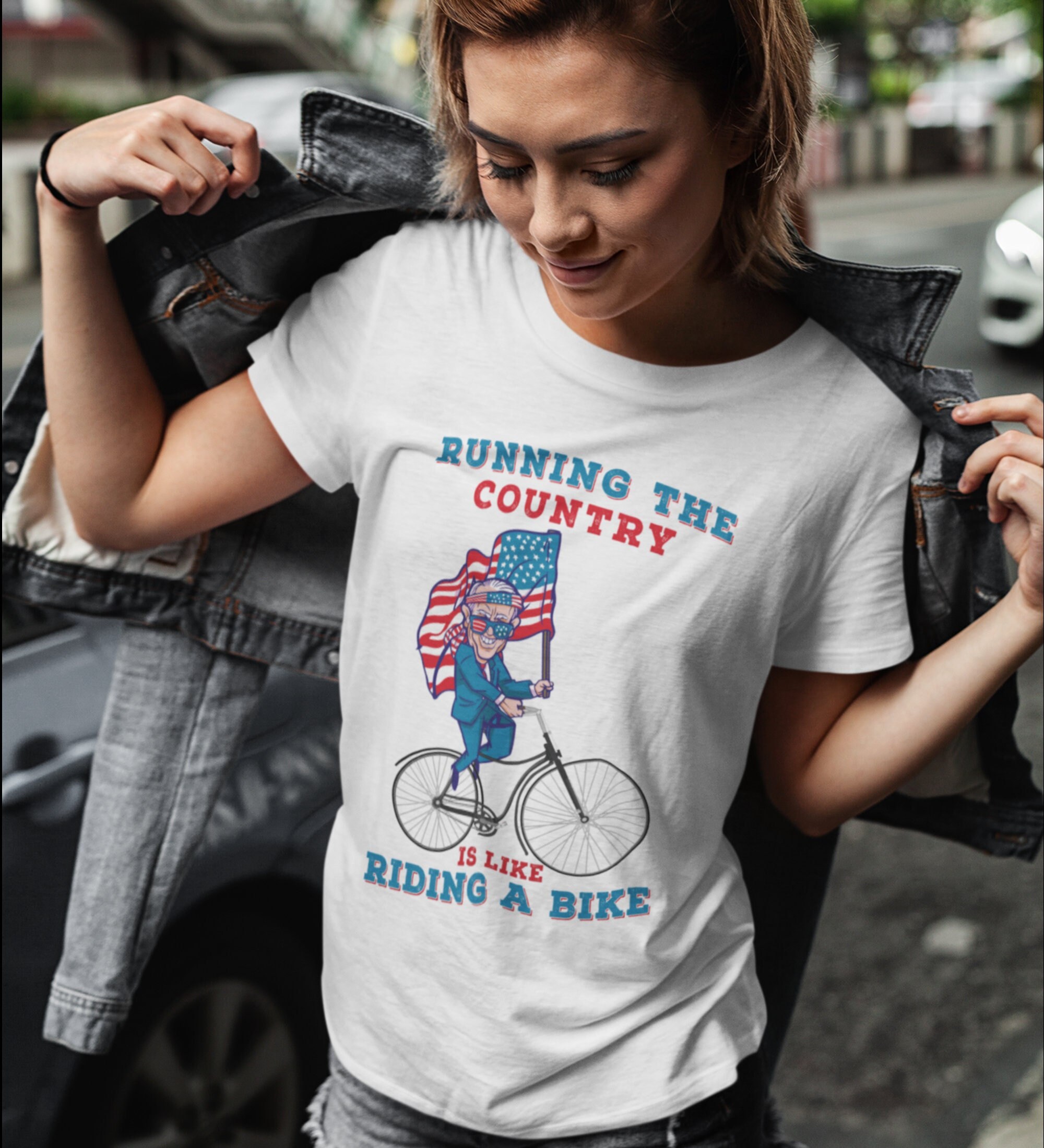 Running The Country Is Like Riding A Bike Anti Biden Unisex T-Shirt Running The Country Is Like Riding A Bike Anti Biden Unisex T-Shirt