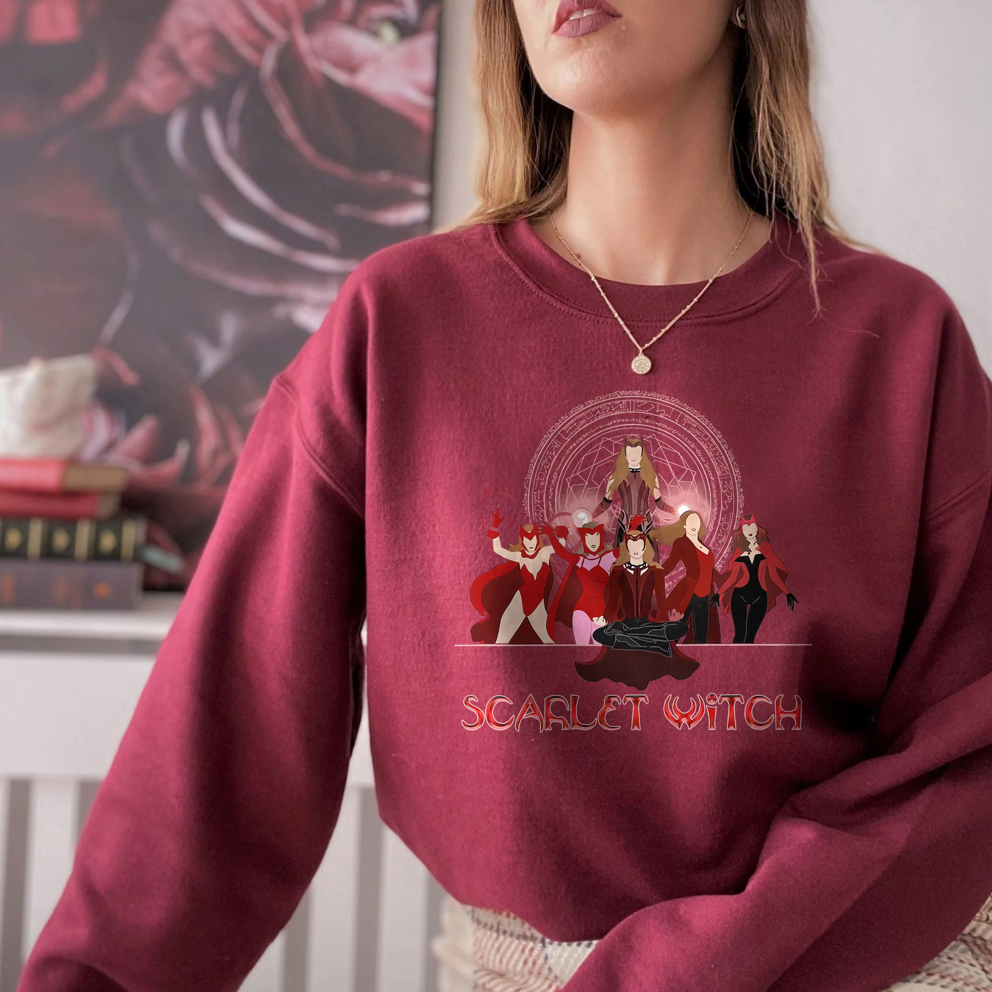 Scarlet Witch Wanda Maximoff Doctor Strange 2 Unisex Sweatshirt Scarlet Witch Wanda Maximoff Doctor Strange 2 Unisex Sweatshirt