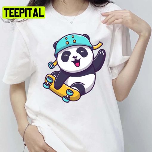 Skate Boarding Cute Panda Training Essential Unisex T-Shirt