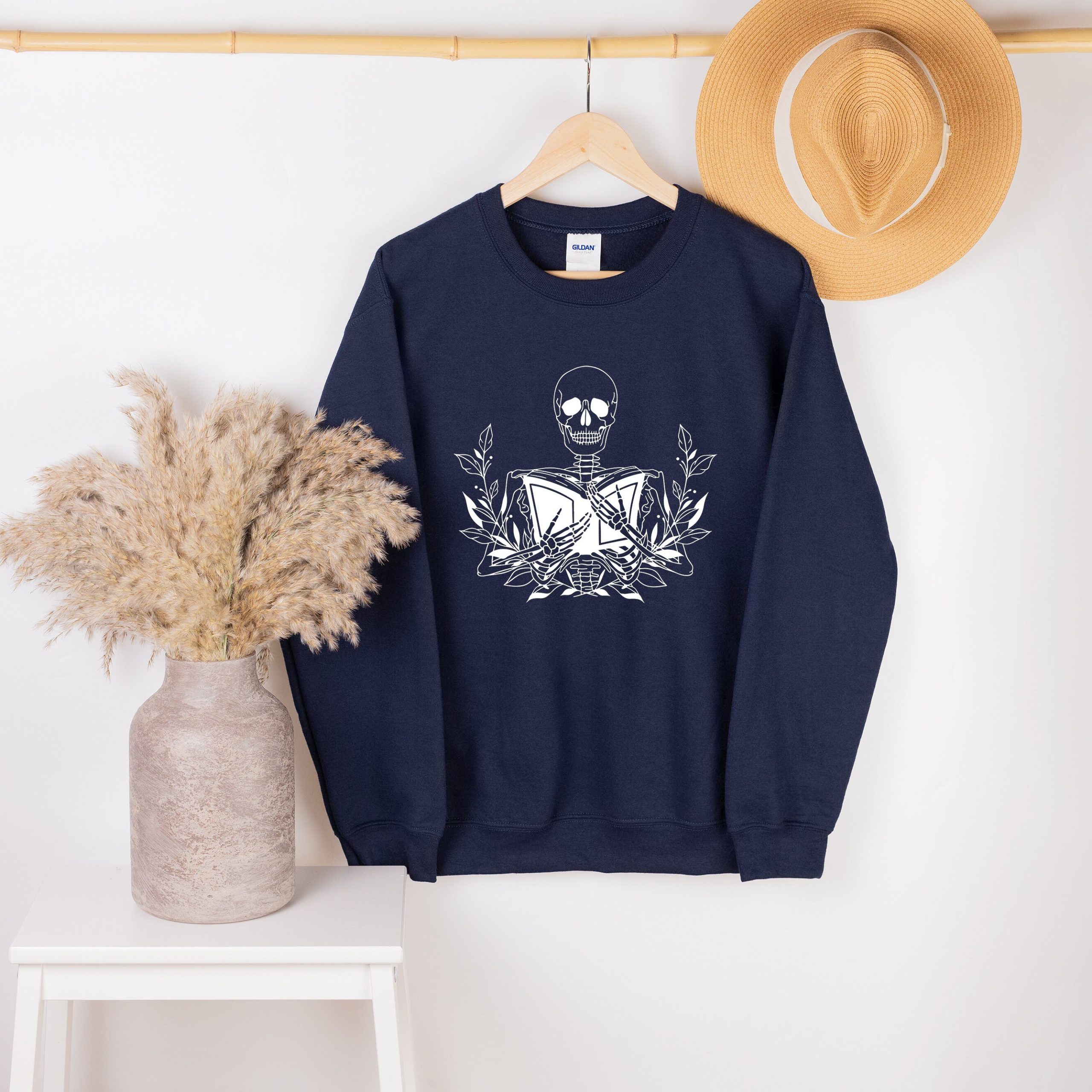 Skeleton With Book Unisex Sweatshirt Skeleton With Book Unisex Sweatshirt