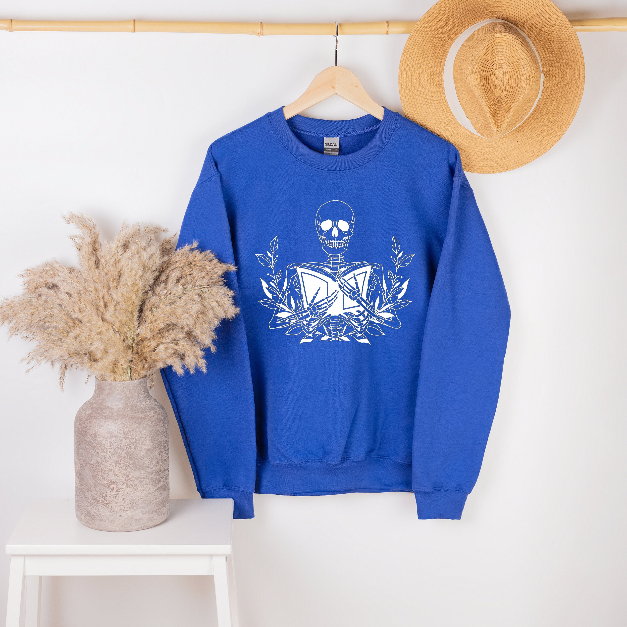 Skeleton With Book Unisex Sweatshirt Skeleton With Book Unisex Sweatshirt