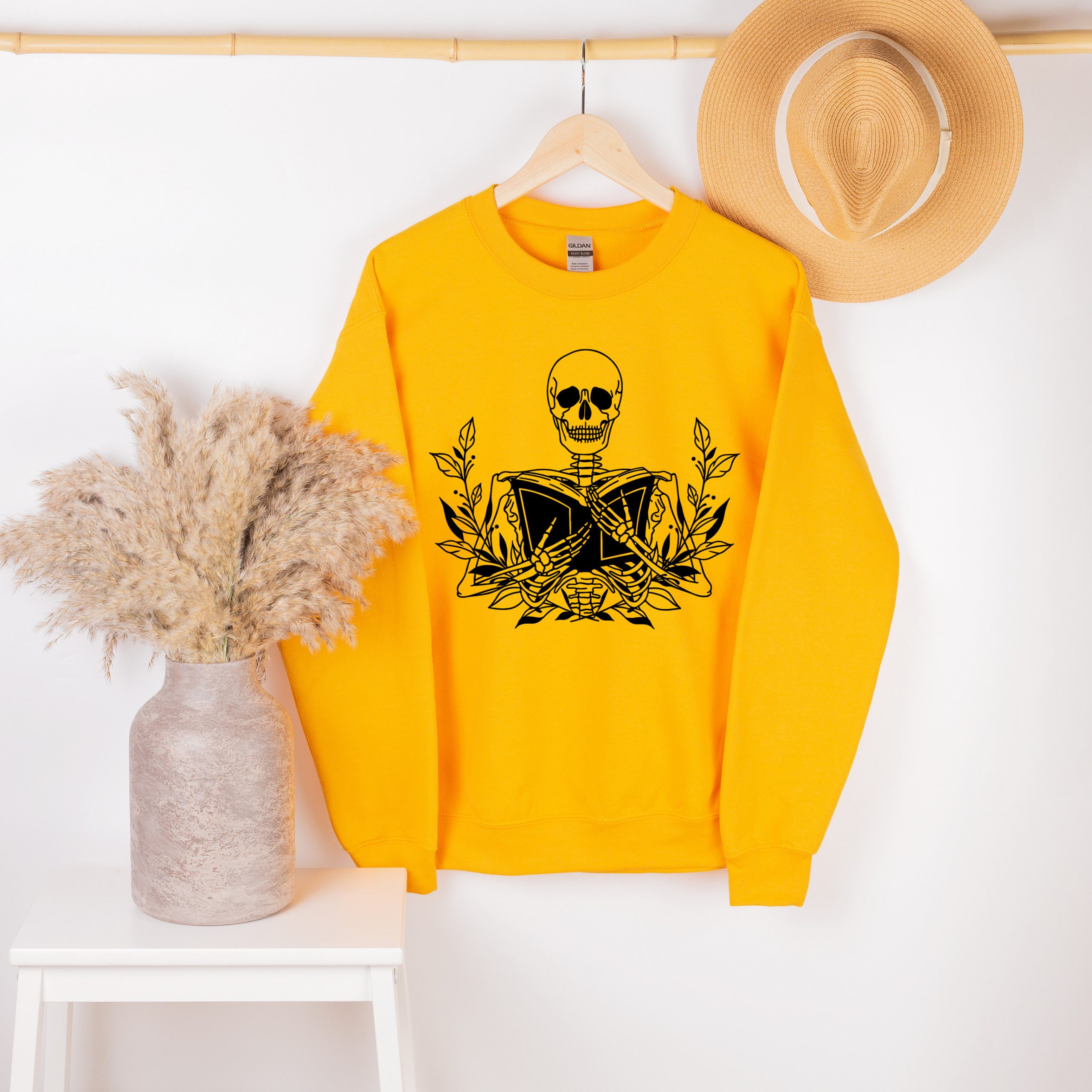 Skeleton With Book Unisex Sweatshirt Skeleton With Book Unisex Sweatshirt