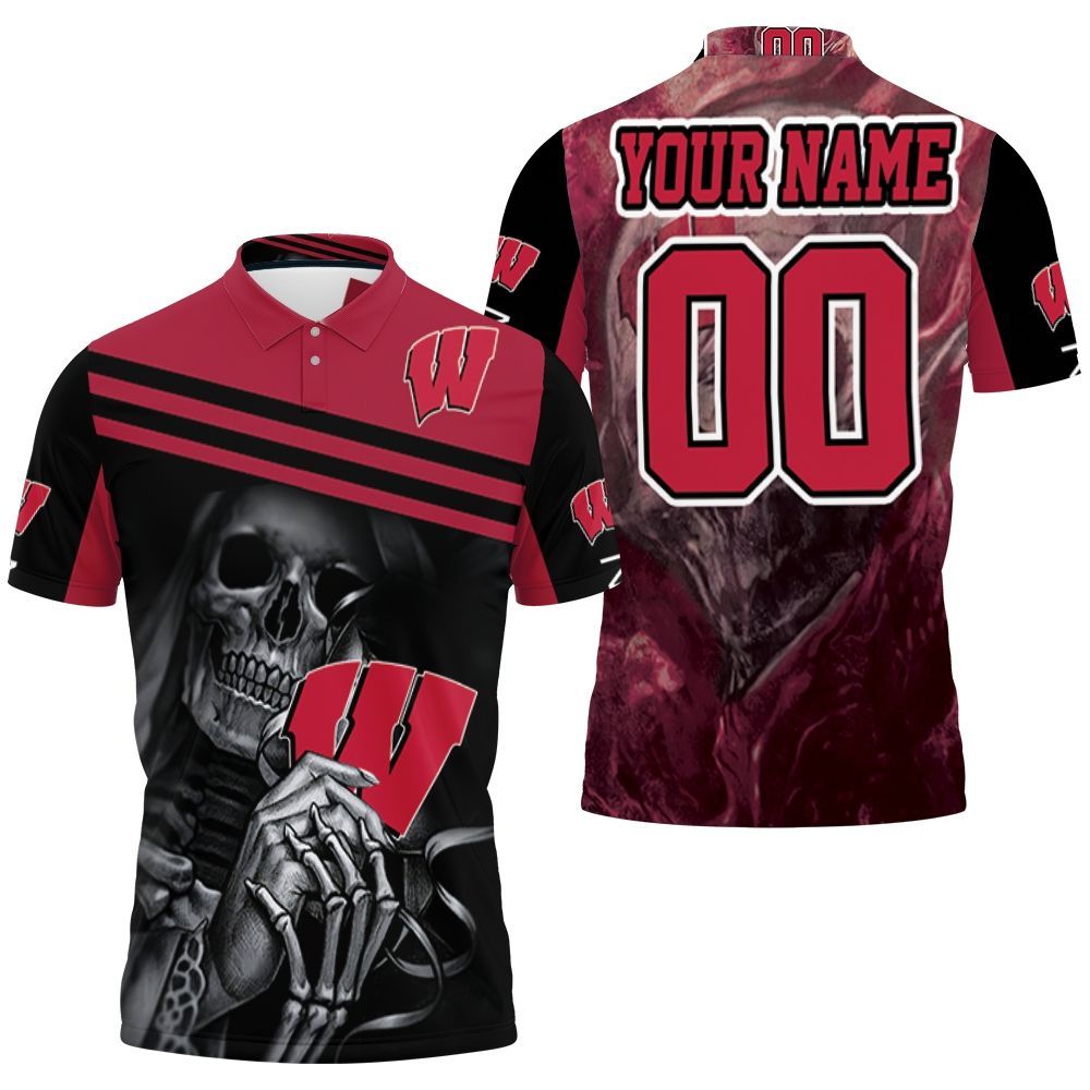 Skull Wisconsin Badgers 3d Personalized Polo Shirt All Over Print Shirt 3d T-shirt Skull Wisconsin Badgers 3d Personalized Polo Shirt All Over Print Shirt 3d T-shirt