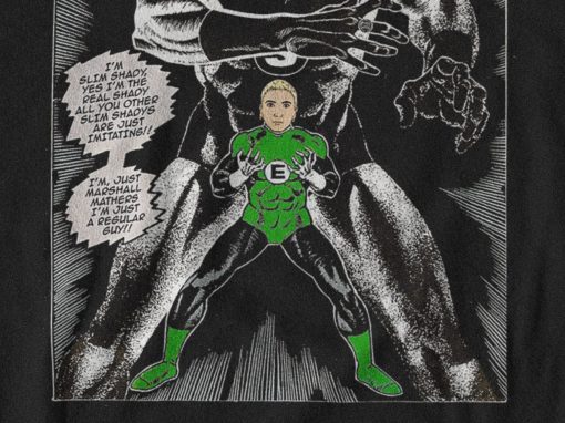 Slim Shady Eminem Inspired Comic Cover Style In Black Unisex T-Shirt