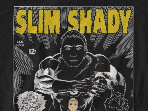 Slim Shady Eminem Inspired Comic Cover Style In Black Unisex T-Shirt