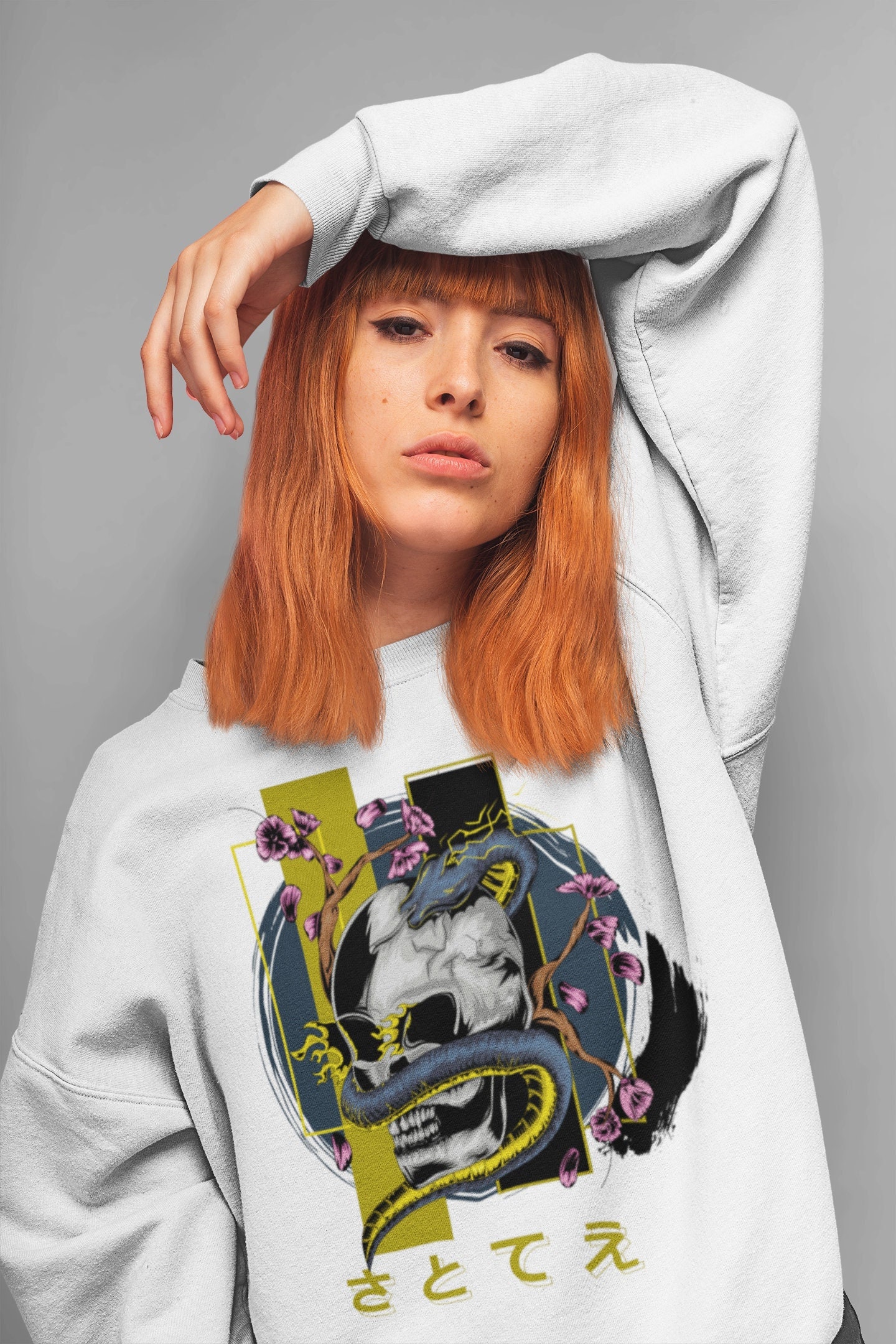 Snake Skull Japanese Art Unisex Sweatshirt Snake Skull Japanese Art Unisex Sweatshirt