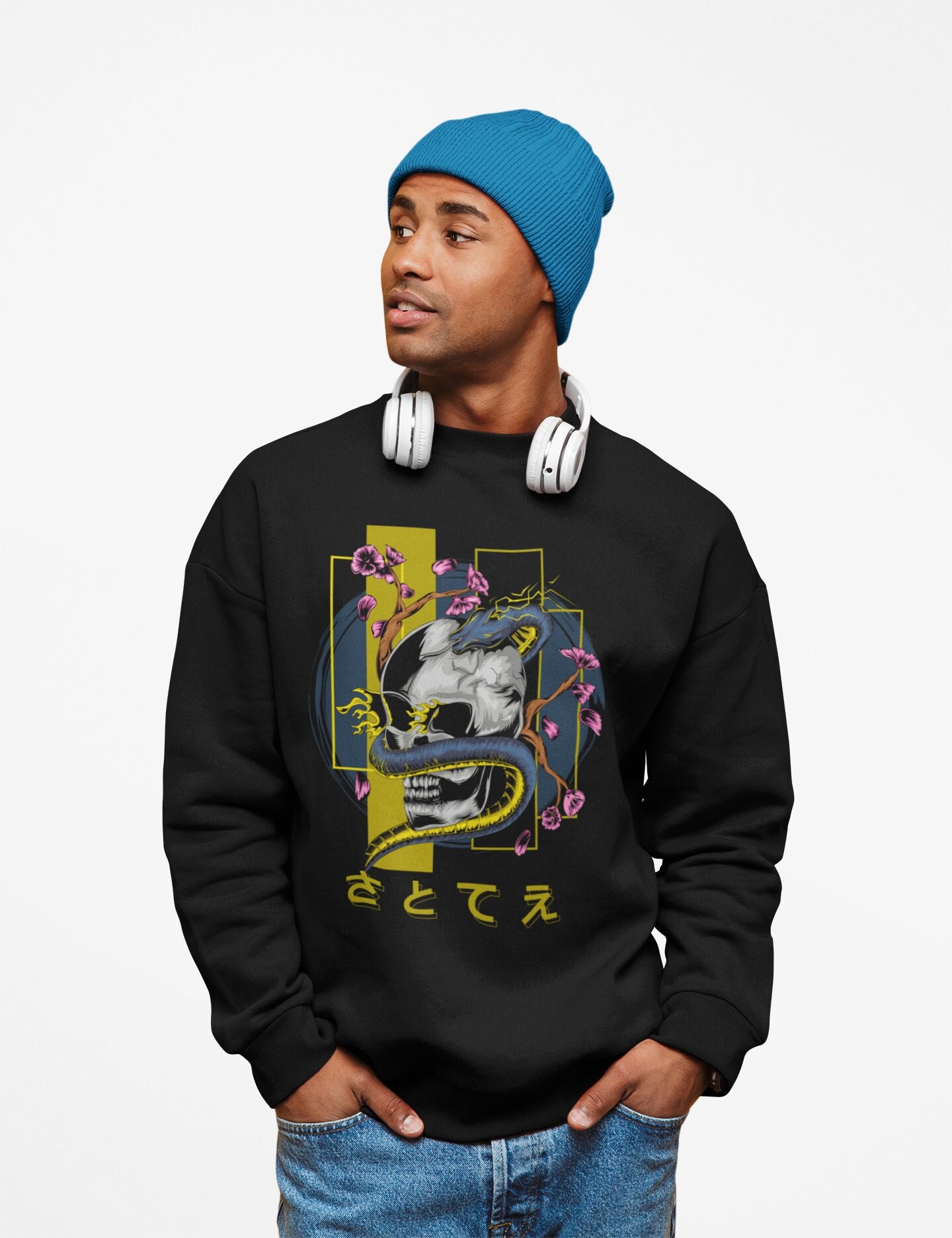 Snake Skull Japanese Art Unisex Sweatshirt Snake Skull Japanese Art Unisex Sweatshirt
