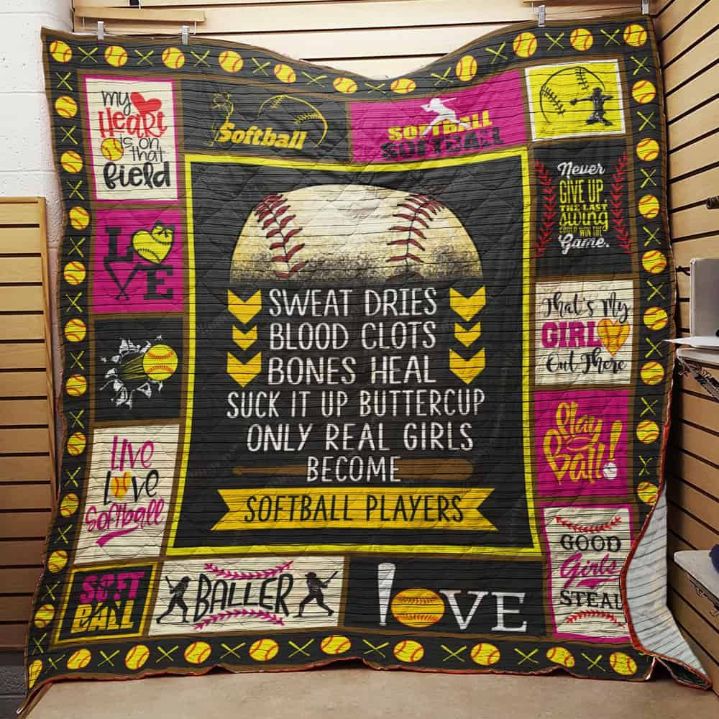 Softball Quilt Blanket Softball Quilt Blanket